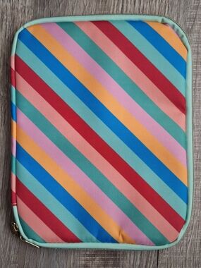 Rainbow Stripe Padded Zip Pouch